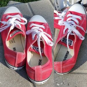 Red converse shoes